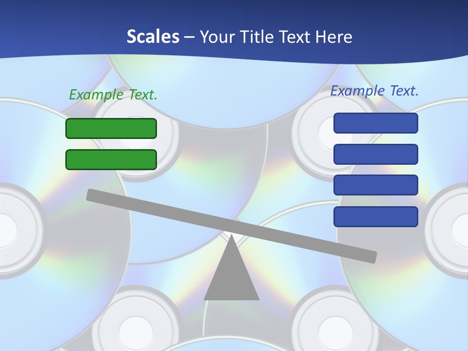 A Group Of Cds On A Blue Background PowerPoint Template