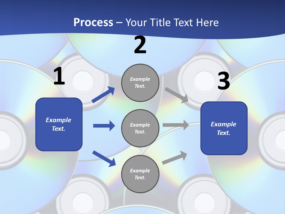 A Group Of Cds On A Blue Background PowerPoint Template