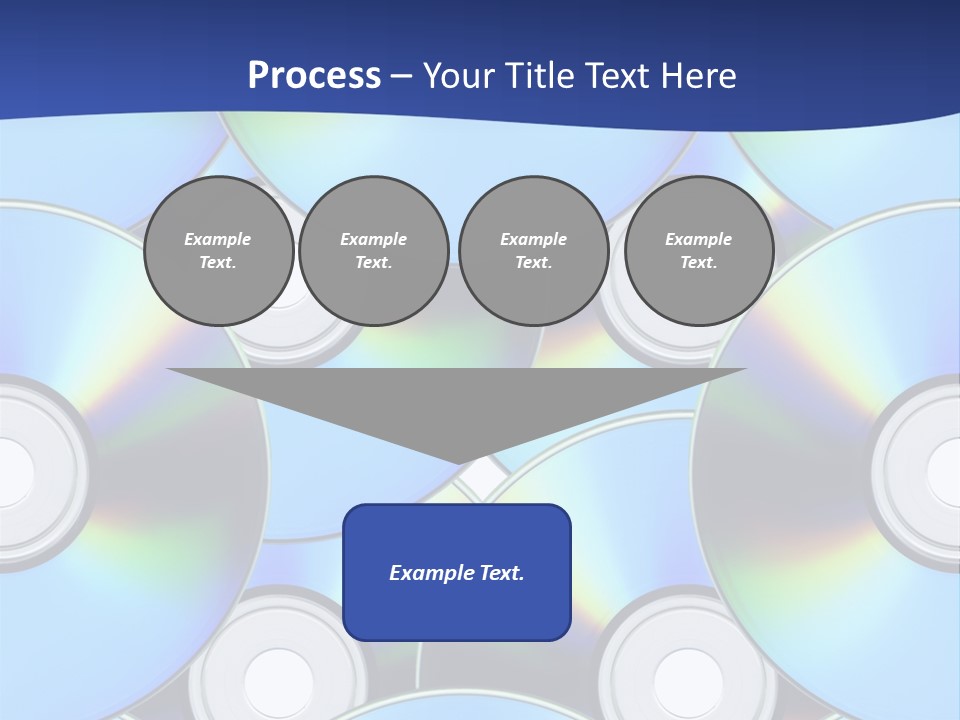 A Group Of Cds On A Blue Background PowerPoint Template