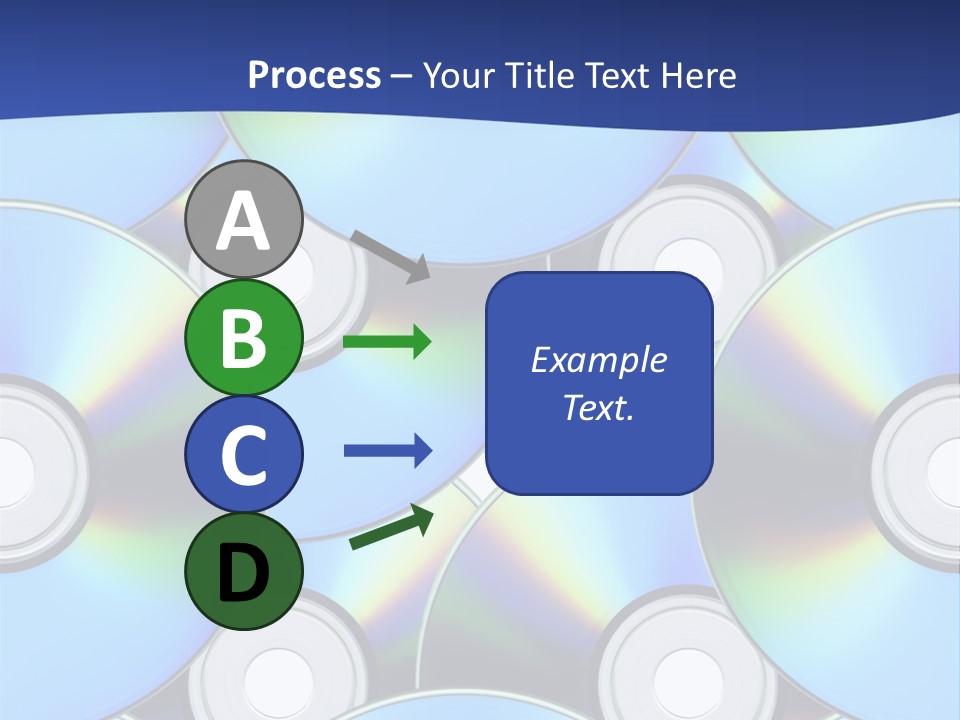 A Group Of Cds On A Blue Background PowerPoint Template