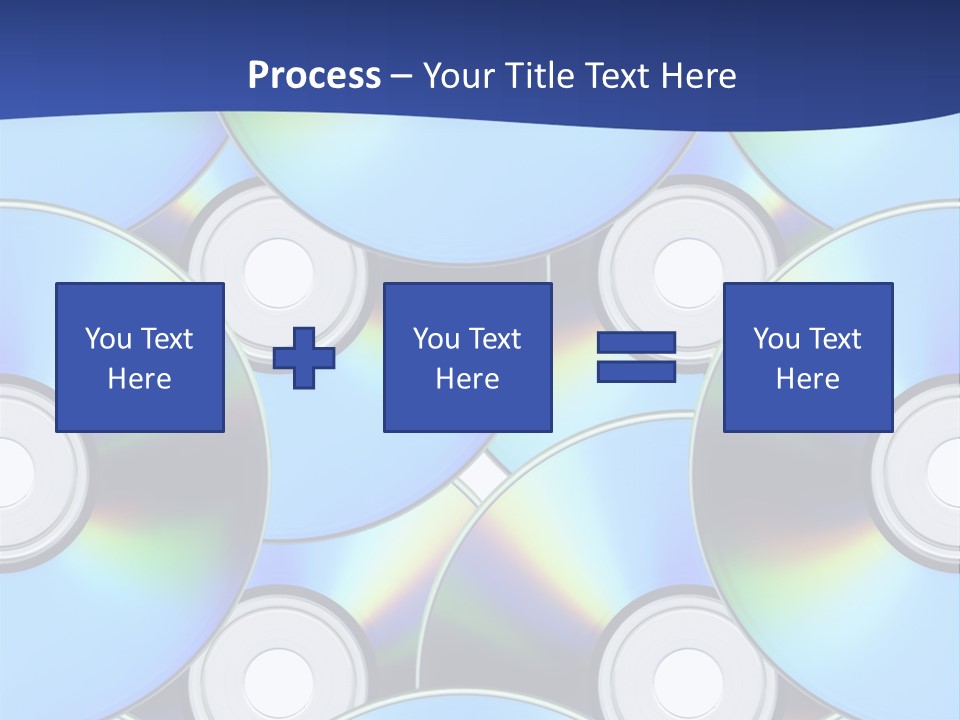 A Group Of Cds On A Blue Background PowerPoint Template