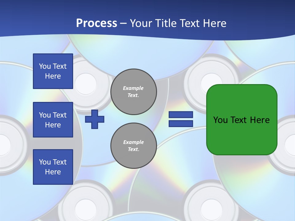 A Group Of Cds On A Blue Background PowerPoint Template