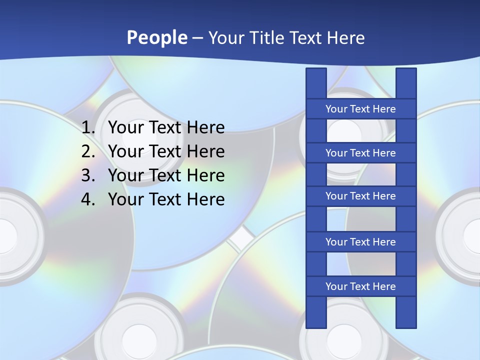 A Group Of Cds On A Blue Background PowerPoint Template