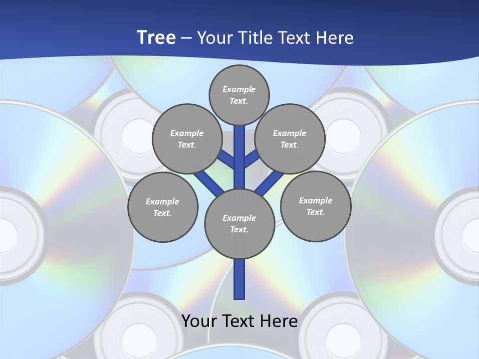 A Group Of Cds On A Blue Background PowerPoint Template