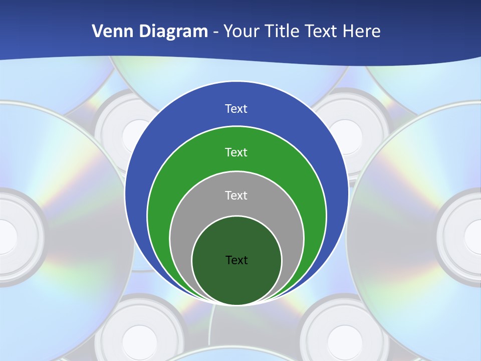 A Group Of Cds On A Blue Background PowerPoint Template