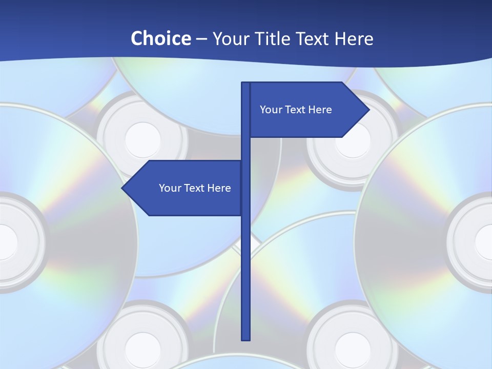 A Group Of Cds On A Blue Background PowerPoint Template