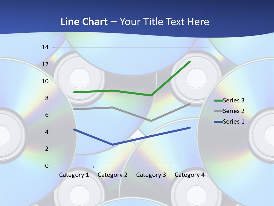 A Group Of Cds On A Blue Background PowerPoint Template