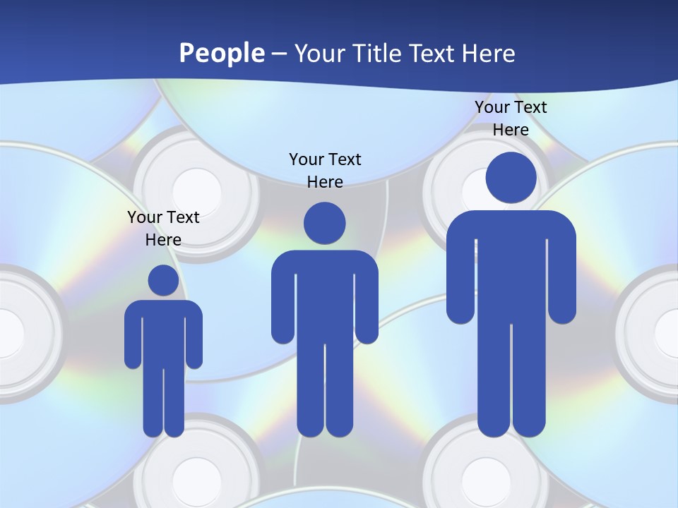 A Group Of Cds On A Blue Background PowerPoint Template