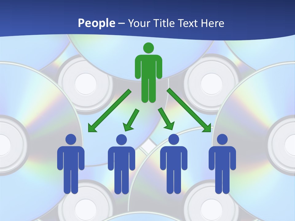 A Group Of Cds On A Blue Background PowerPoint Template