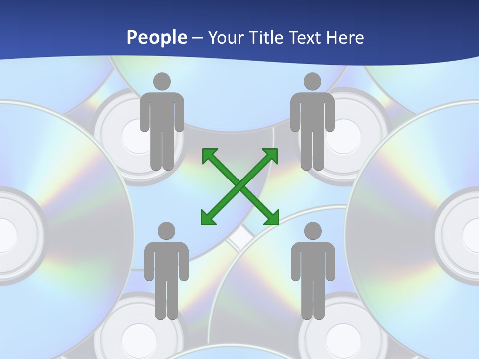 A Group Of Cds On A Blue Background PowerPoint Template