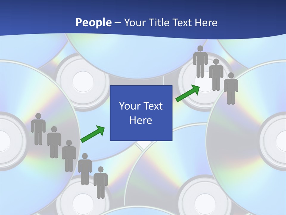 A Group Of Cds On A Blue Background PowerPoint Template