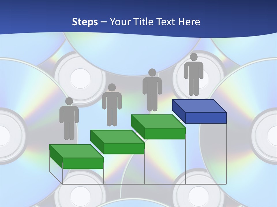 A Group Of Cds On A Blue Background PowerPoint Template