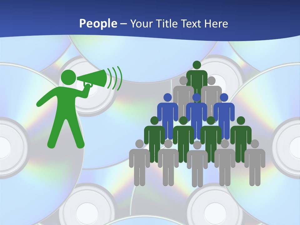 A Group Of Cds On A Blue Background PowerPoint Template