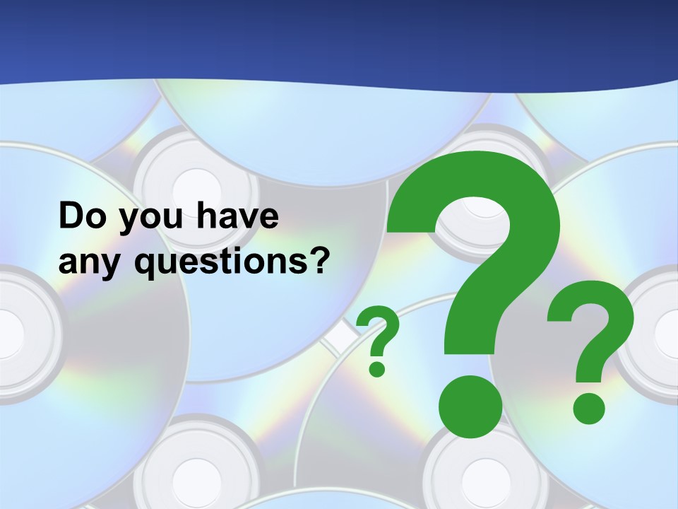 A Group Of Cds On A Blue Background PowerPoint Template