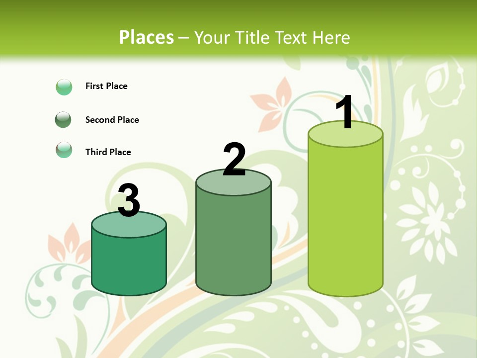 A Green And Orange Floral Powerpoint Presentation PowerPoint Template