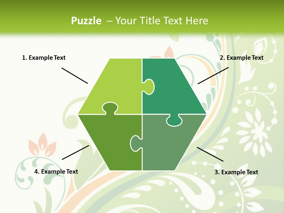 A Green And Orange Floral Powerpoint Presentation PowerPoint Template