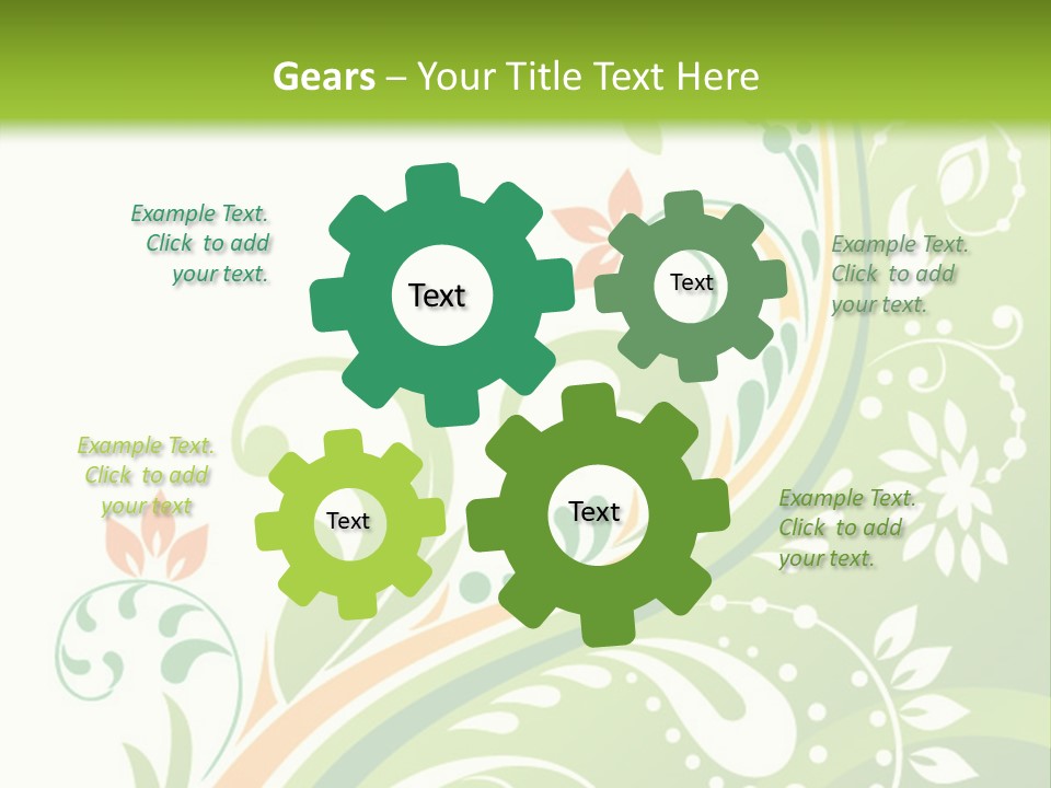 A Green And Orange Floral Powerpoint Presentation PowerPoint Template