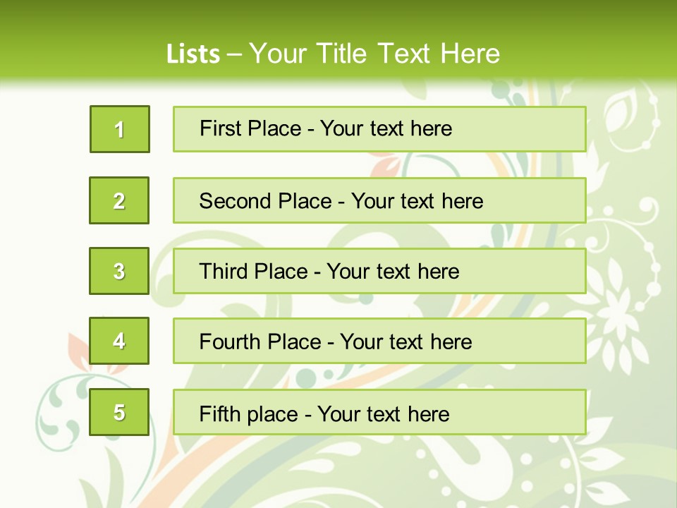 A Green And Orange Floral Powerpoint Presentation PowerPoint Template