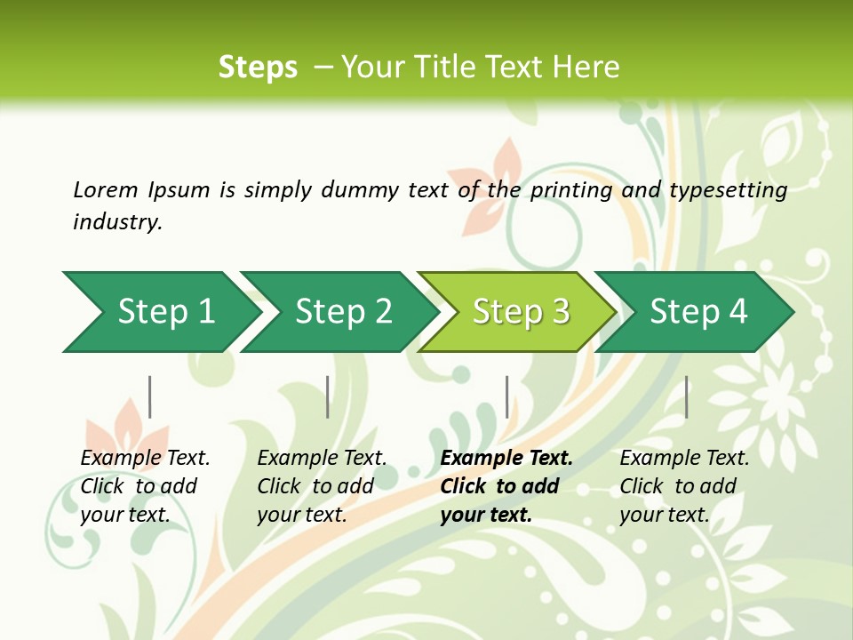 A Green And Orange Floral Powerpoint Presentation PowerPoint Template