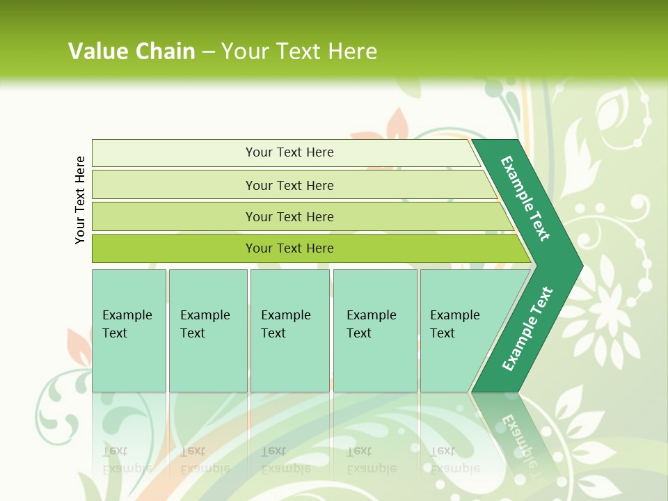 A Green And Orange Floral Powerpoint Presentation PowerPoint Template