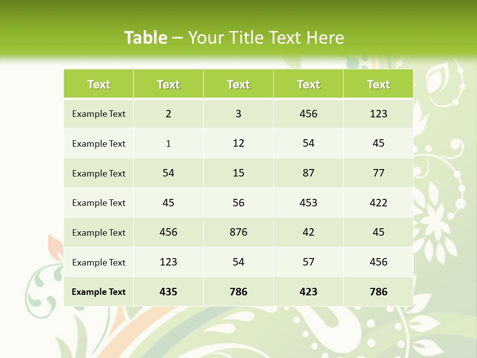 A Green And Orange Floral Powerpoint Presentation PowerPoint Template