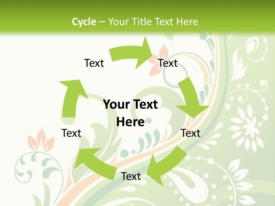 A Green And Orange Floral Powerpoint Presentation PowerPoint Template