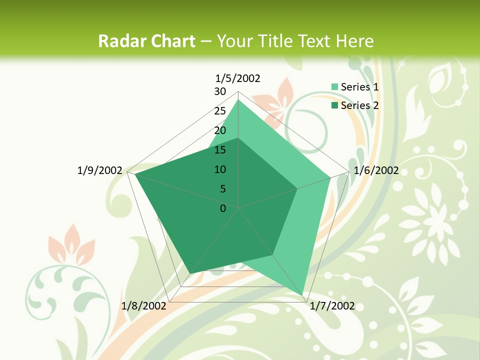 A Green And Orange Floral Powerpoint Presentation PowerPoint Template