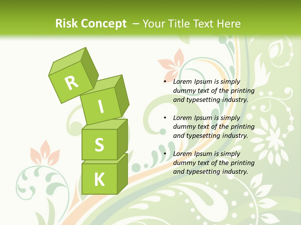 A Green And Orange Floral Powerpoint Presentation PowerPoint Template