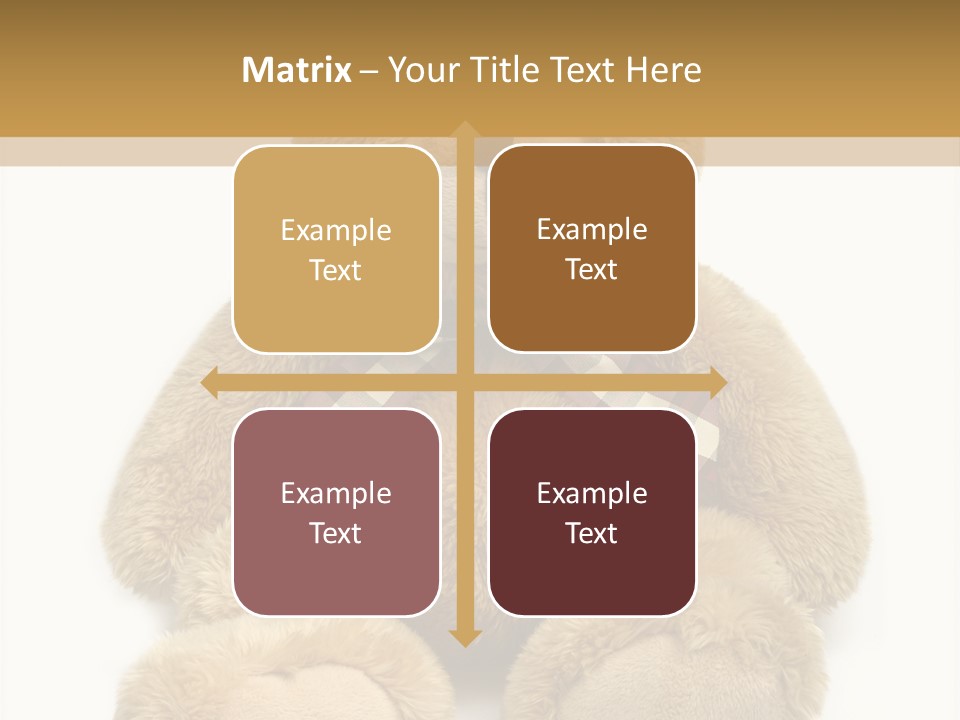 A Brown Teddy Bear With A Checkered Bow On It's Neck PowerPoint Template