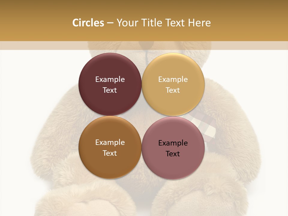 A Brown Teddy Bear With A Checkered Bow On It's Neck PowerPoint Template