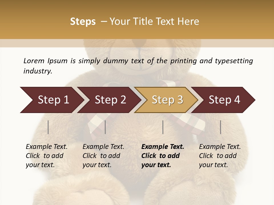 A Brown Teddy Bear With A Checkered Bow On It's Neck PowerPoint Template