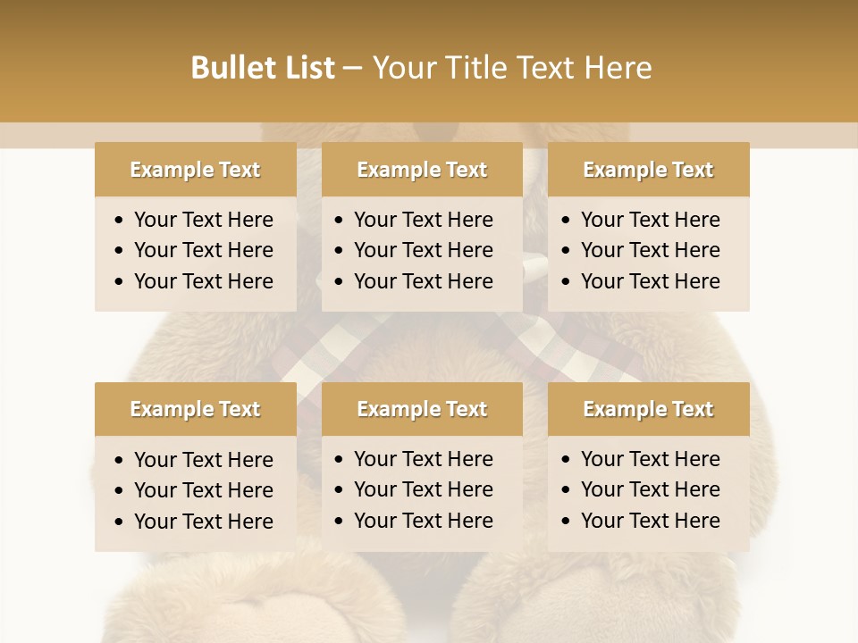 A Brown Teddy Bear With A Checkered Bow On It's Neck PowerPoint Template