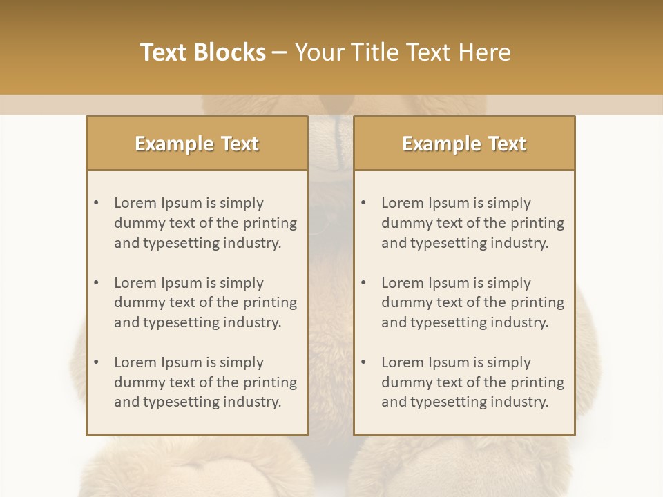 A Brown Teddy Bear With A Checkered Bow On It's Neck PowerPoint Template
