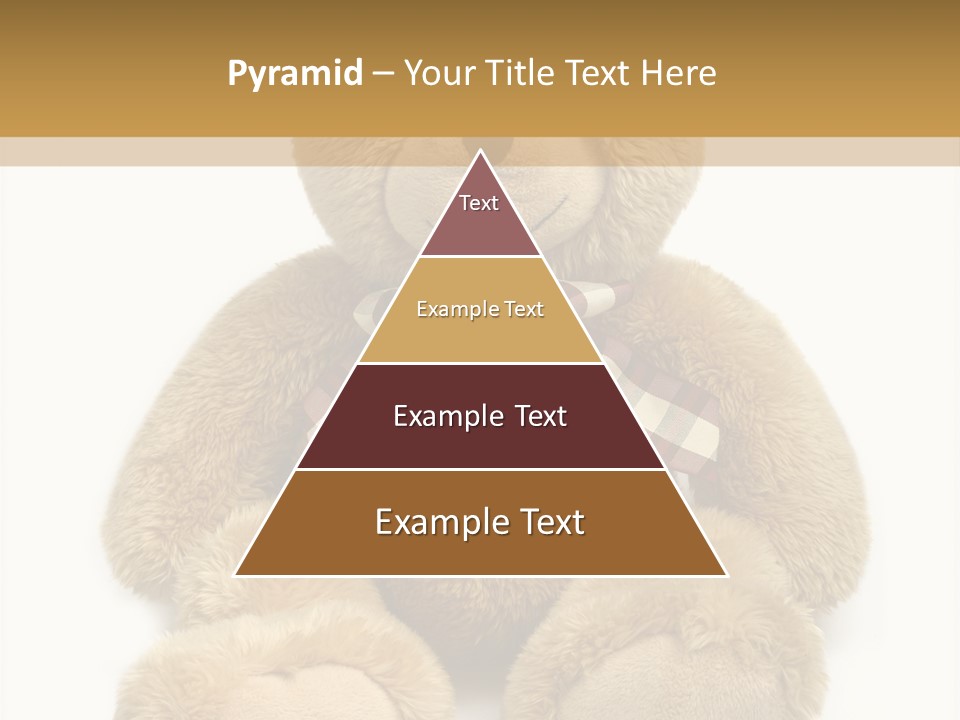 A Brown Teddy Bear With A Checkered Bow On It's Neck PowerPoint Template