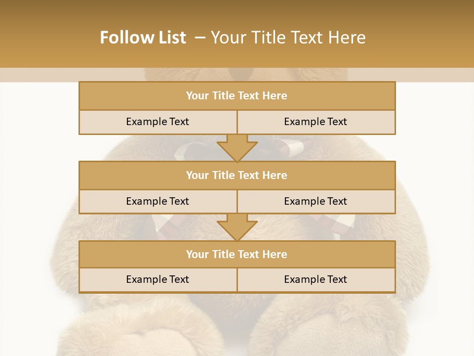 A Brown Teddy Bear With A Checkered Bow On It's Neck PowerPoint Template