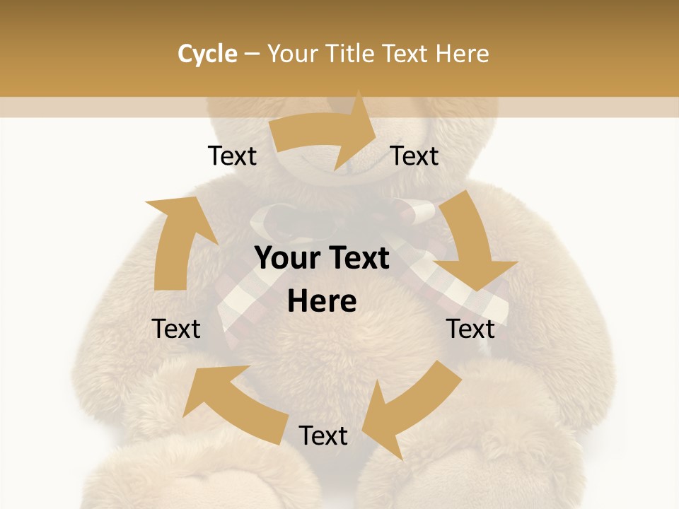 A Brown Teddy Bear With A Checkered Bow On It's Neck PowerPoint Template