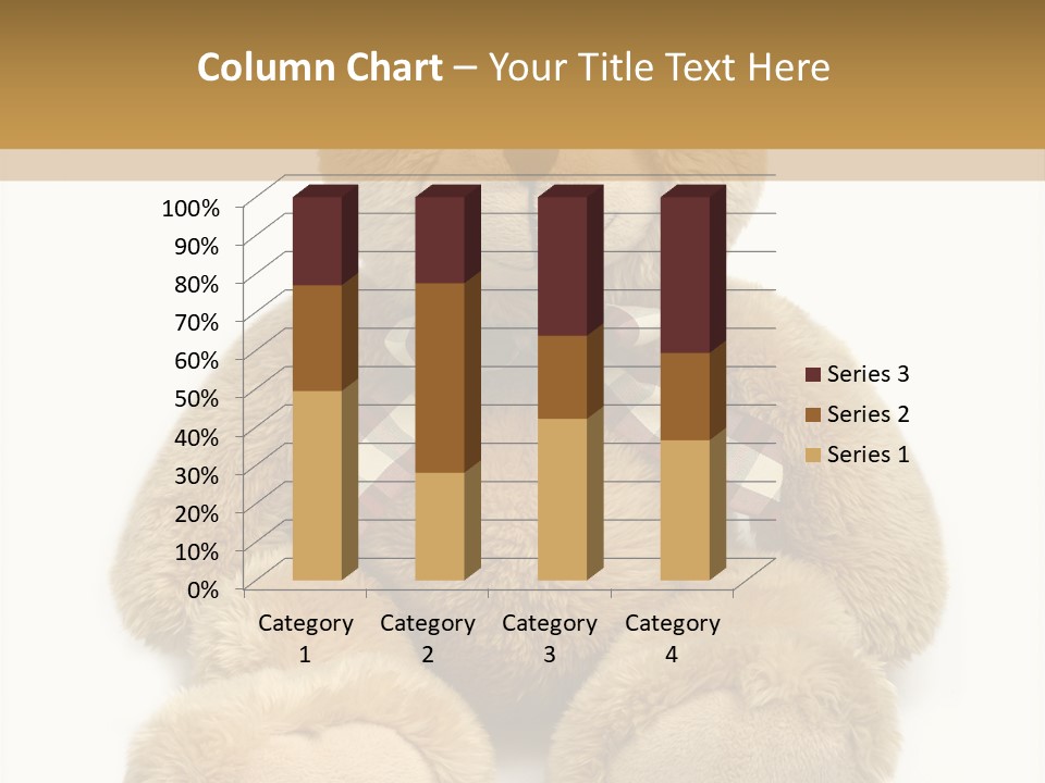 A Brown Teddy Bear With A Checkered Bow On It's Neck PowerPoint Template