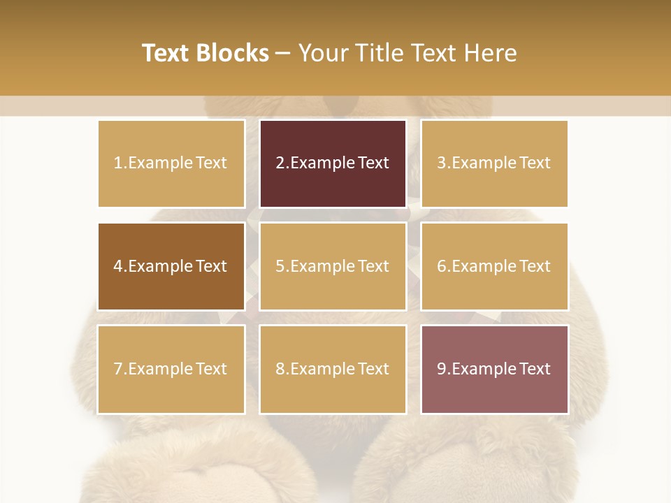 A Brown Teddy Bear With A Checkered Bow On It's Neck PowerPoint Template