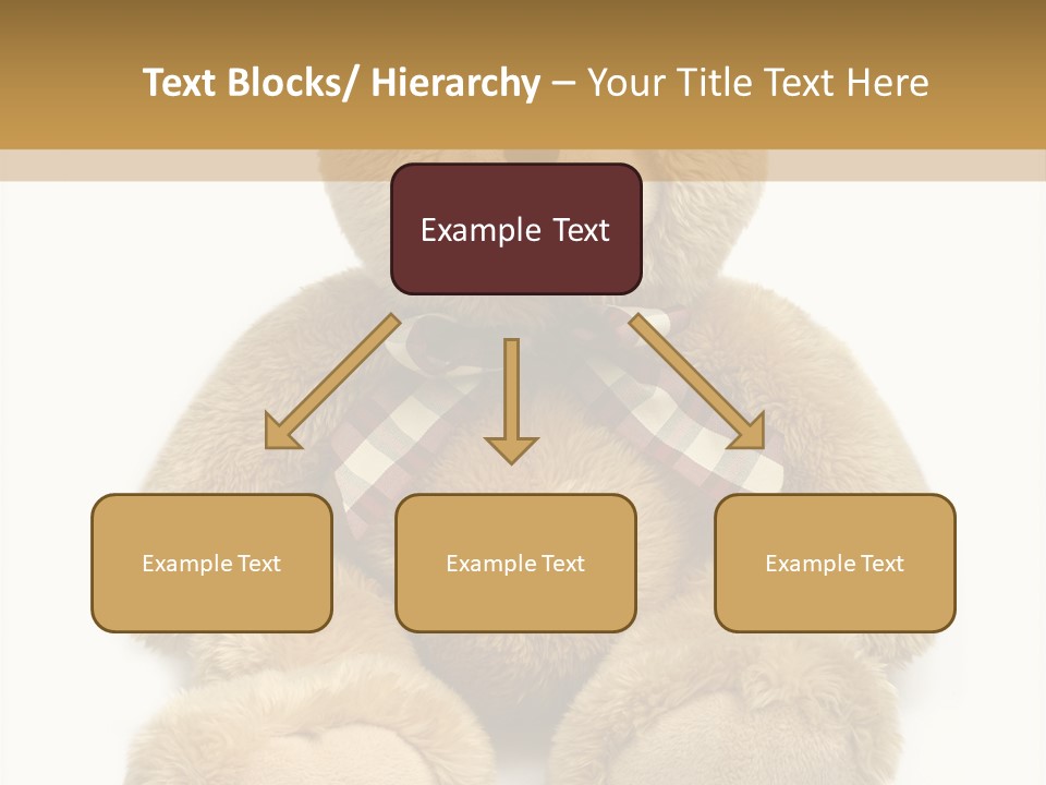 A Brown Teddy Bear With A Checkered Bow On It's Neck PowerPoint Template