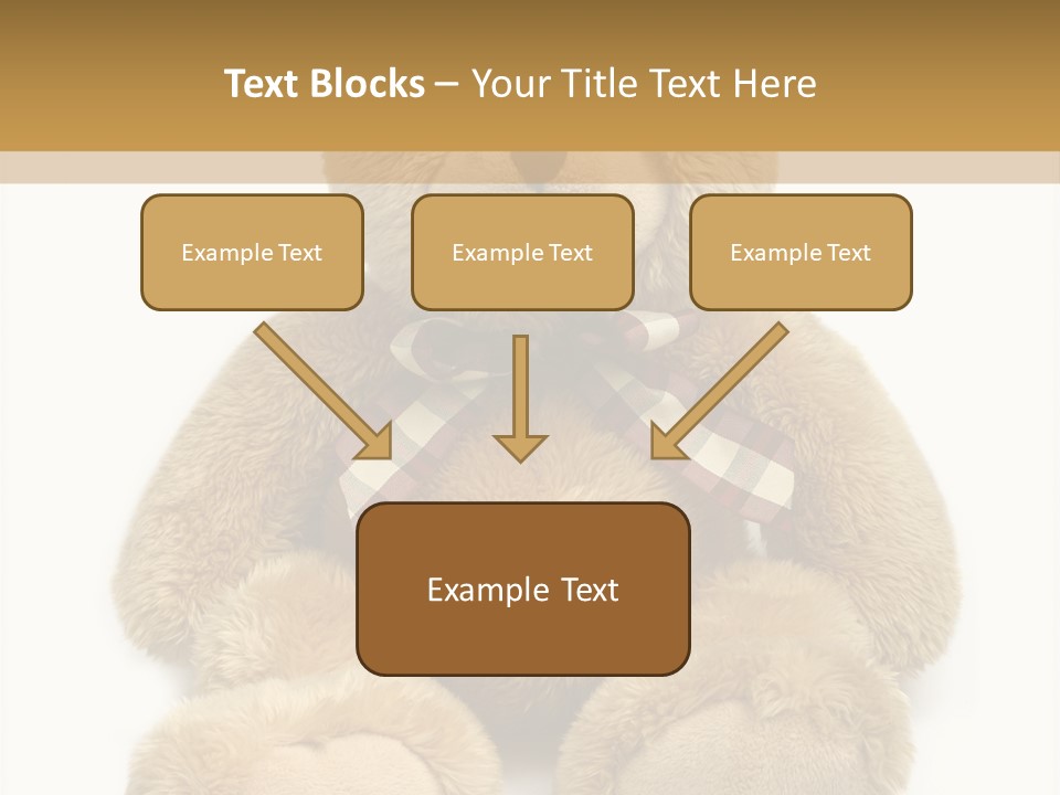 A Brown Teddy Bear With A Checkered Bow On It's Neck PowerPoint Template