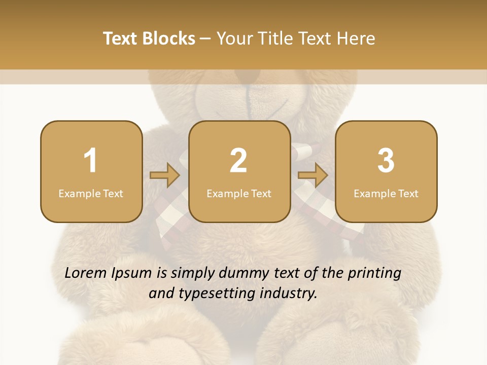 A Brown Teddy Bear With A Checkered Bow On It's Neck PowerPoint Template