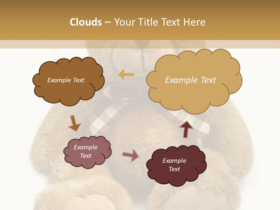A Brown Teddy Bear With A Checkered Bow On It's Neck PowerPoint Template