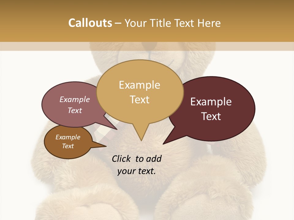 A Brown Teddy Bear With A Checkered Bow On It's Neck PowerPoint Template