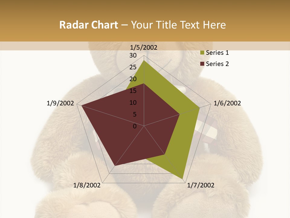 A Brown Teddy Bear With A Checkered Bow On It's Neck PowerPoint Template