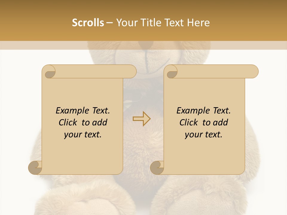 A Brown Teddy Bear With A Checkered Bow On It's Neck PowerPoint Template