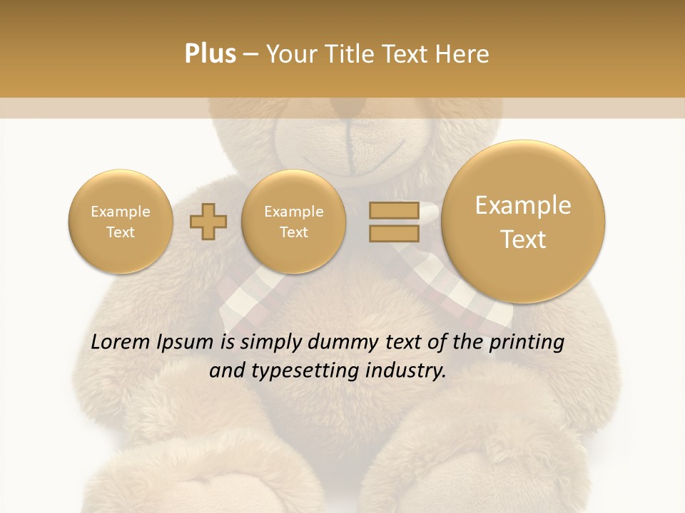 A Brown Teddy Bear With A Checkered Bow On It's Neck PowerPoint Template