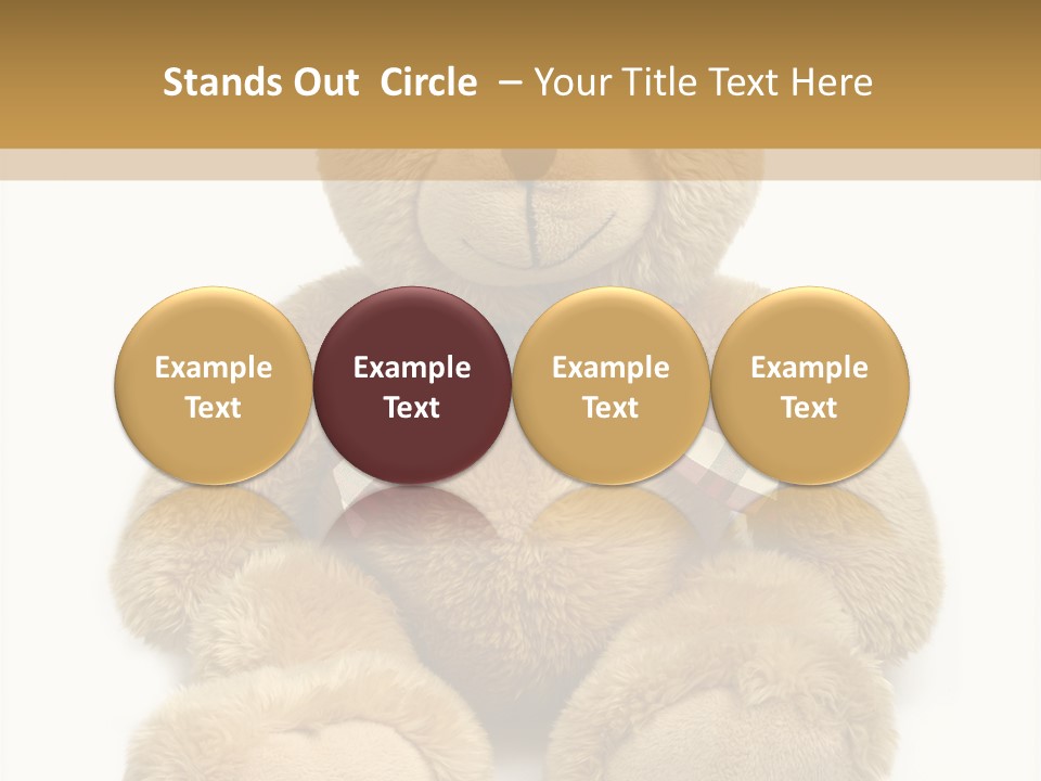A Brown Teddy Bear With A Checkered Bow On It's Neck PowerPoint Template
