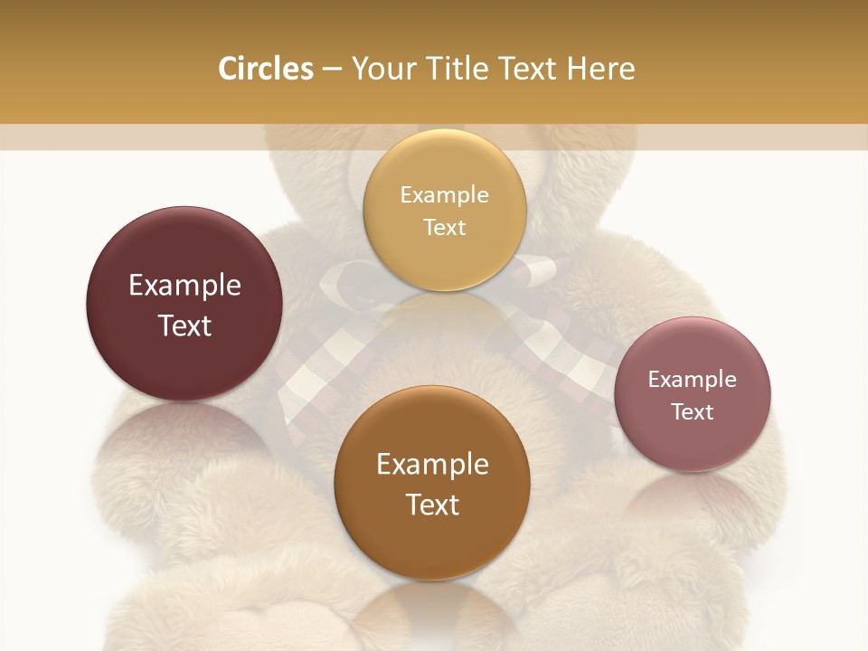 A Brown Teddy Bear With A Checkered Bow On It's Neck PowerPoint Template