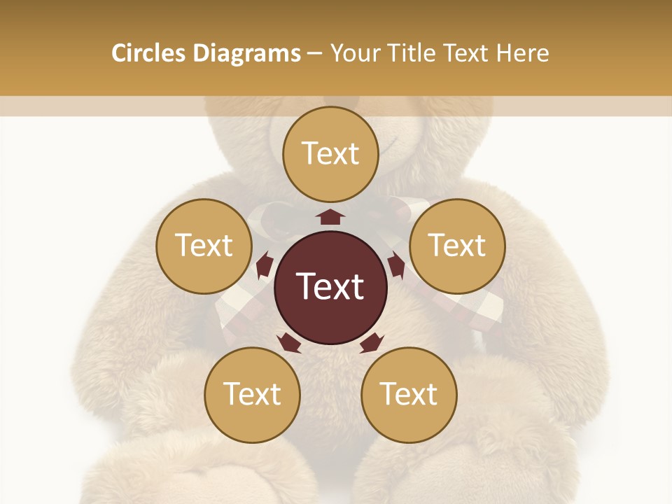 A Brown Teddy Bear With A Checkered Bow On It's Neck PowerPoint Template
