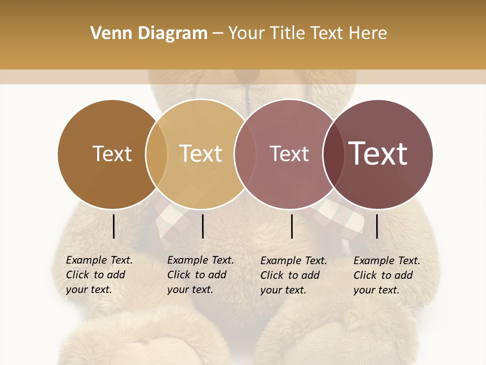 A Brown Teddy Bear With A Checkered Bow On It's Neck PowerPoint Template